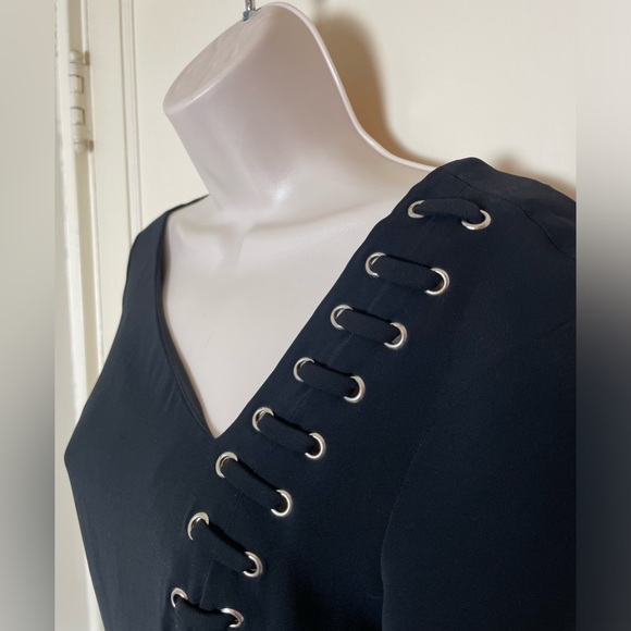 A.L.C. Grommet Laced Asymmetrical Neckline Dress - NWT - Picture 3 of 10